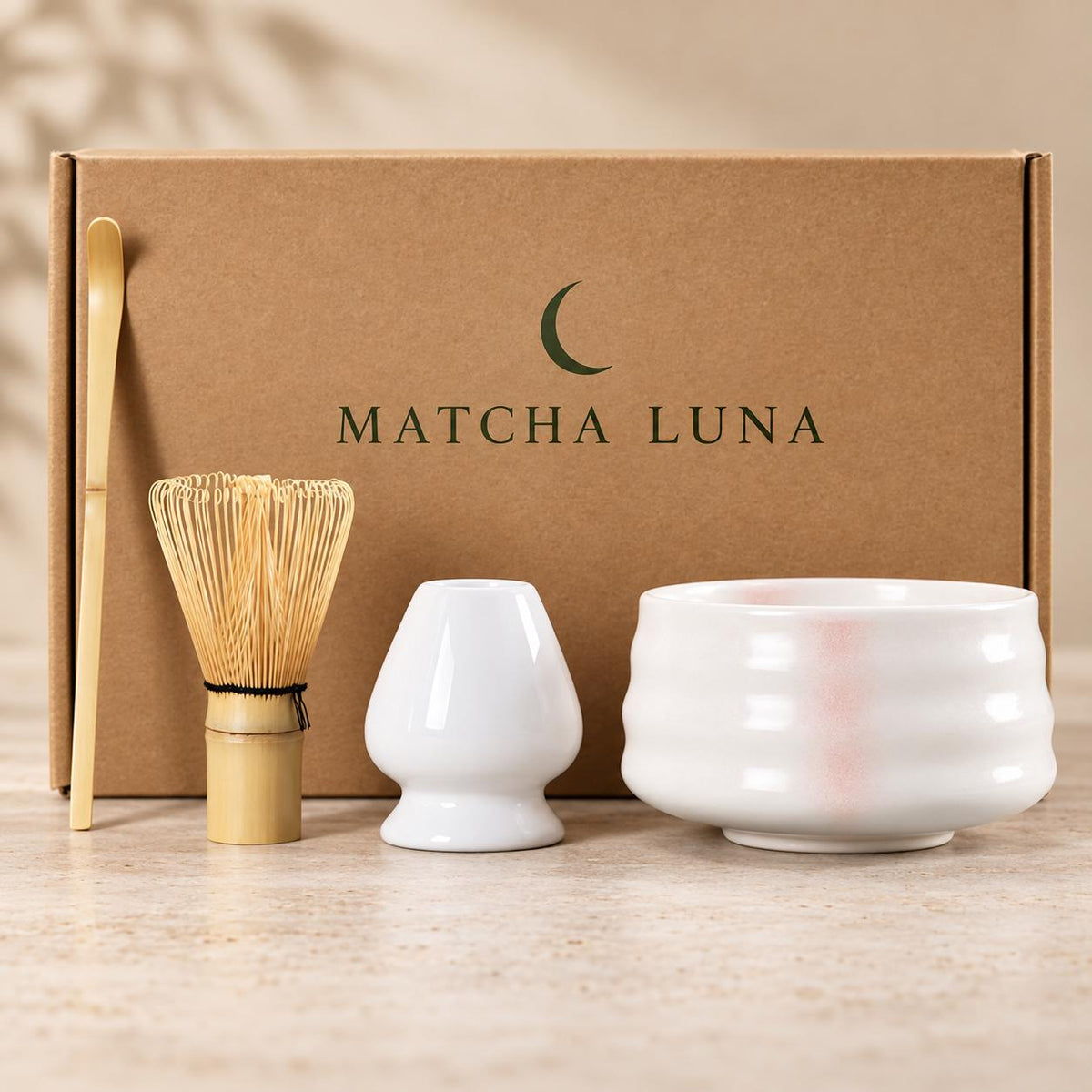 Matcha-Zubehör-Set – Weiß-Rosé