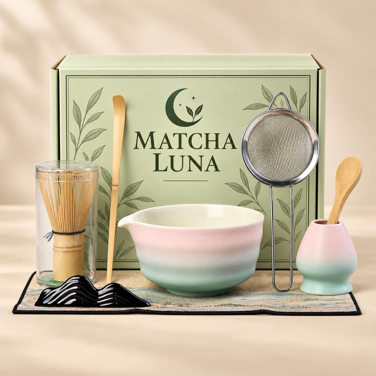 Matcha-Zubehör-Set – Pastell (Rosa-Mint)